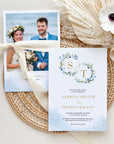 AZZURRA Dusty Blue Wedding Invitation Card Template