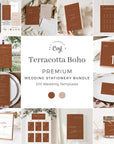 SIENNA Terracotta Wedding Printable Stationery Template Bundle