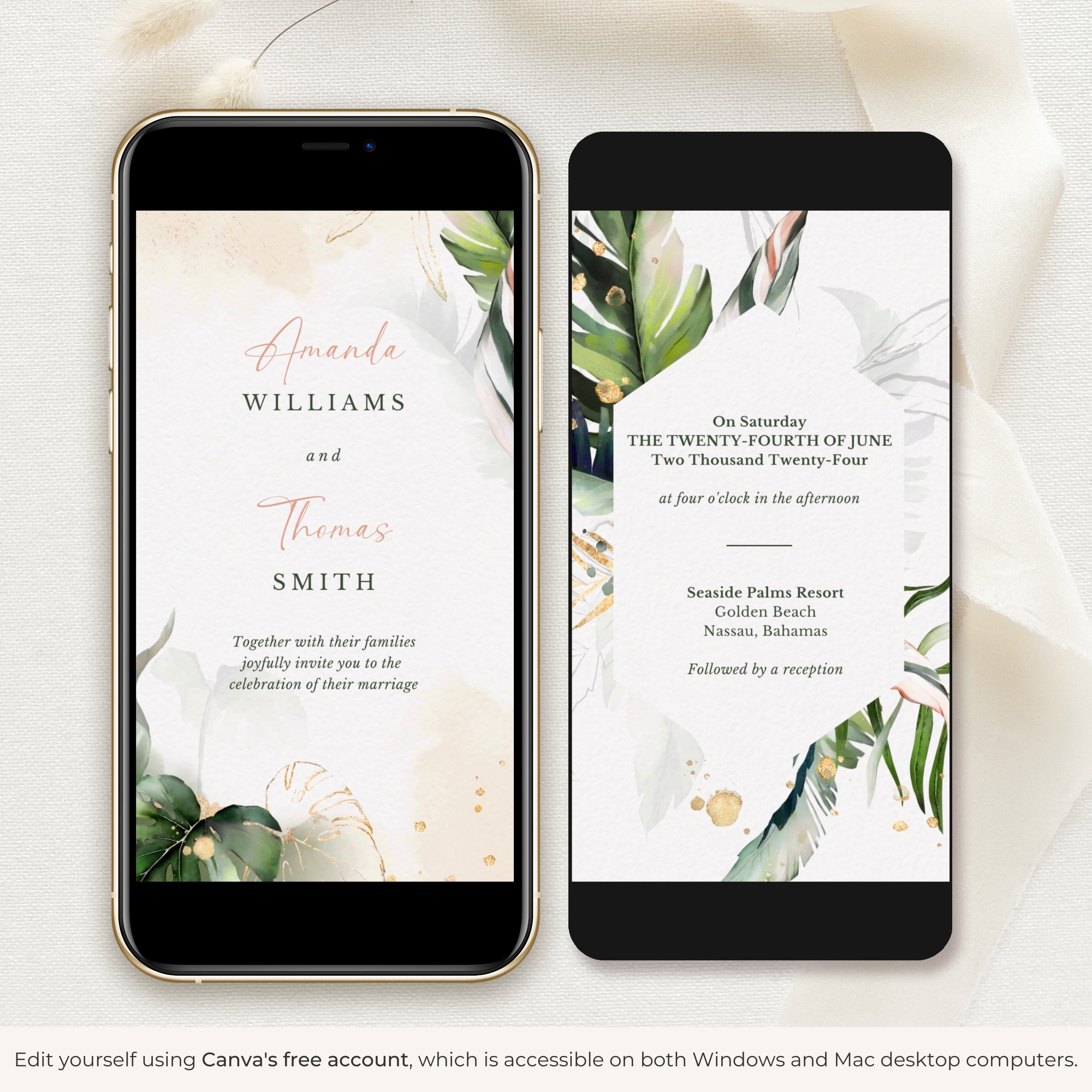 PALMA Tropical Wedding Invitation Video Template