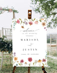 APRIL Floral Wedding Welcome Sign Template