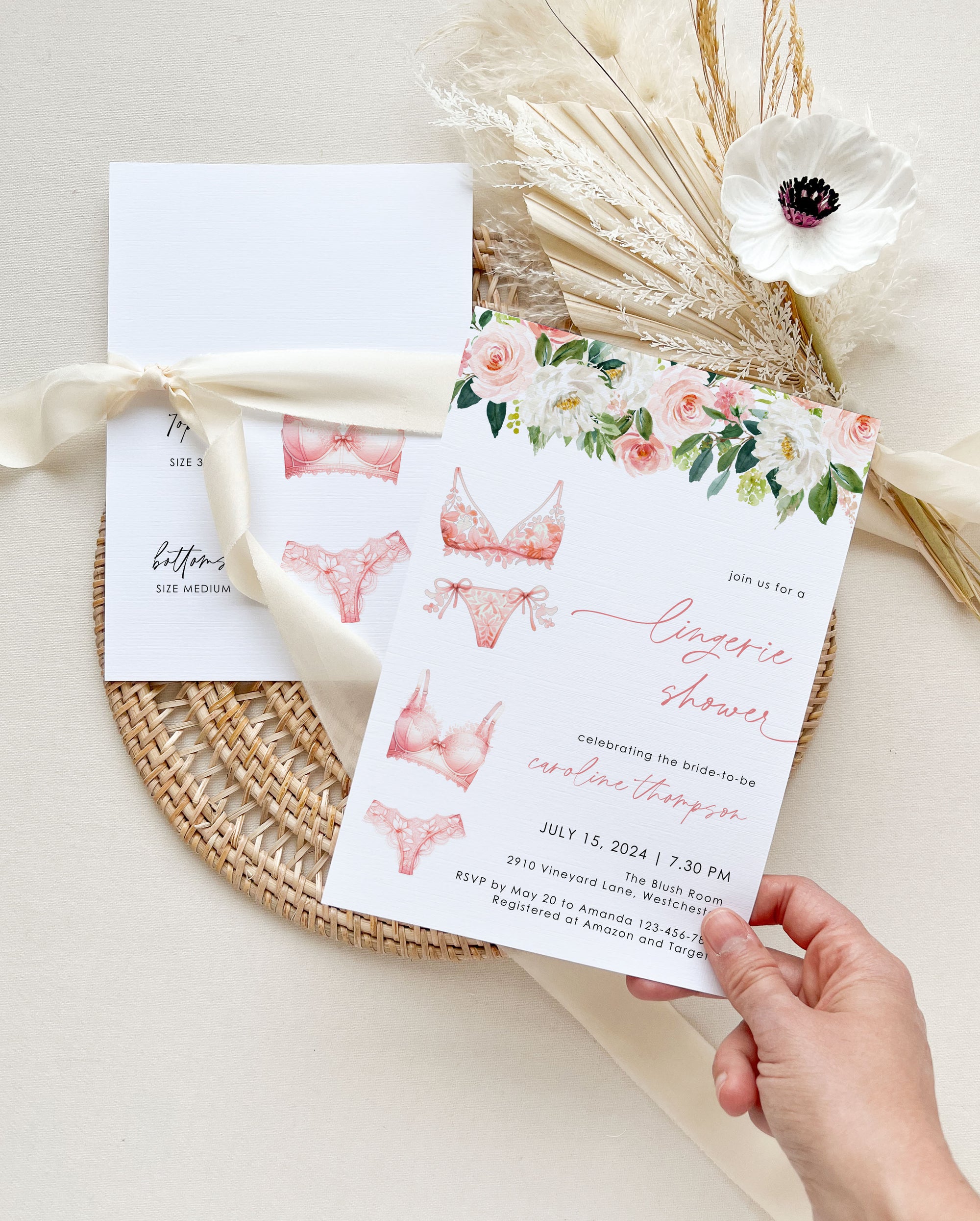 Lingerie Shower Invitation Card Printable