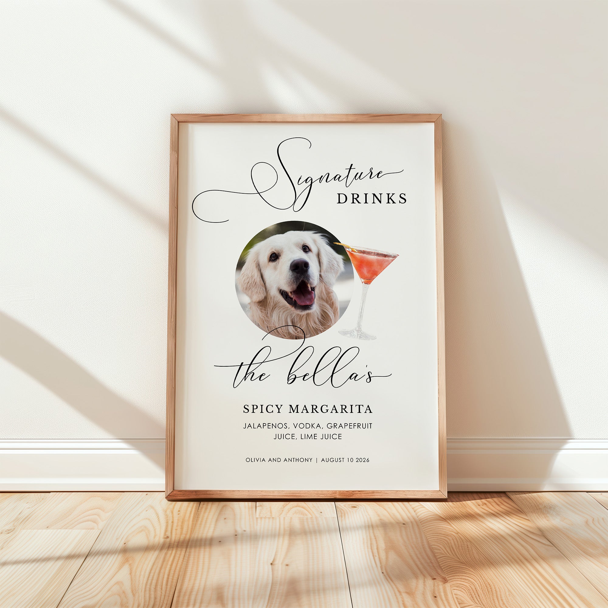ELLA Printable Signature Drink Sign with Dog – Creative Things Studio