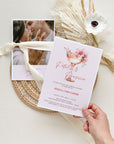 Petals and Prosecco Bridal Shower Card Template