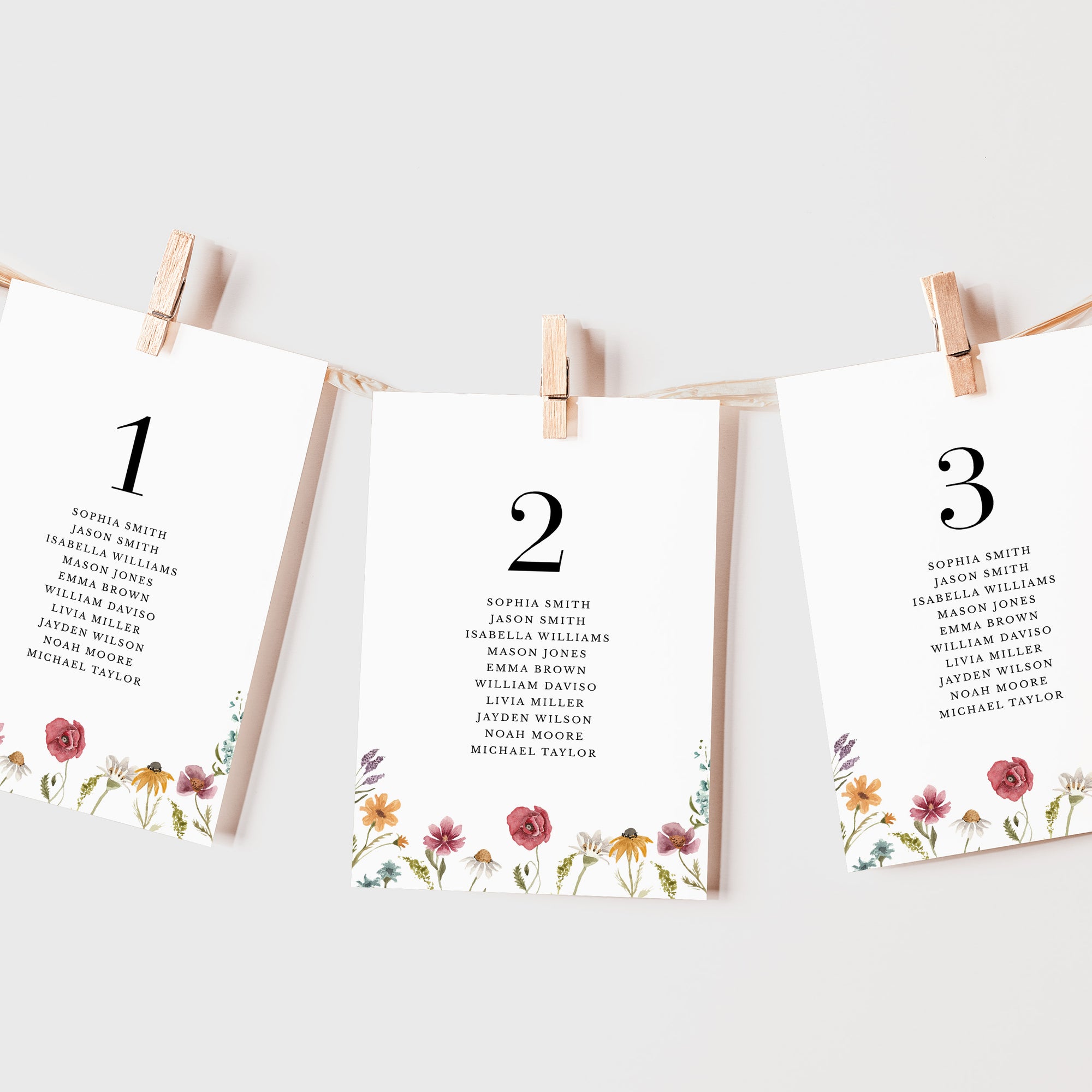 APRIL Wedding Seating Chart Card Template