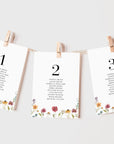 APRIL Wedding Seating Chart Card Template