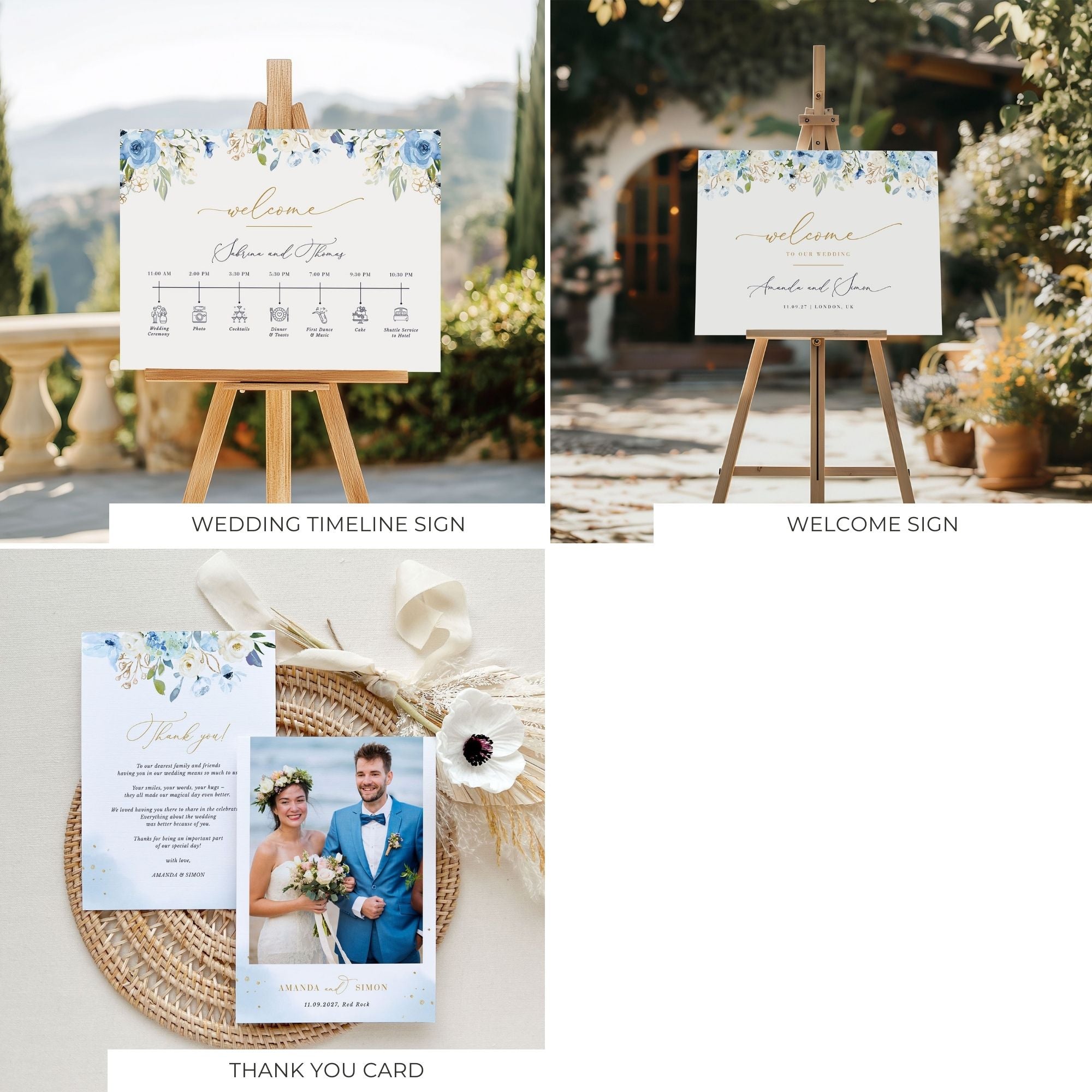 AZZURRA Printable Wedding Stationery Bundle