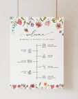 APRIL Wedding Order of Event Sign Printable