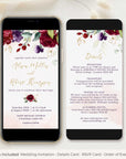 Rossella | Burgundy Electronic Wedding Invitation