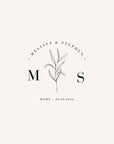ZINNIA Botanical Wedding Logo with Initials