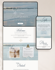 Beach Themed Canva Wedding Website Template with Online RSVP