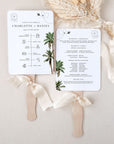 KONA Palm Trees Wedding Program Fan Template