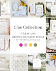 CHLOÉ Floral Wedding Stationery Templates Bundle