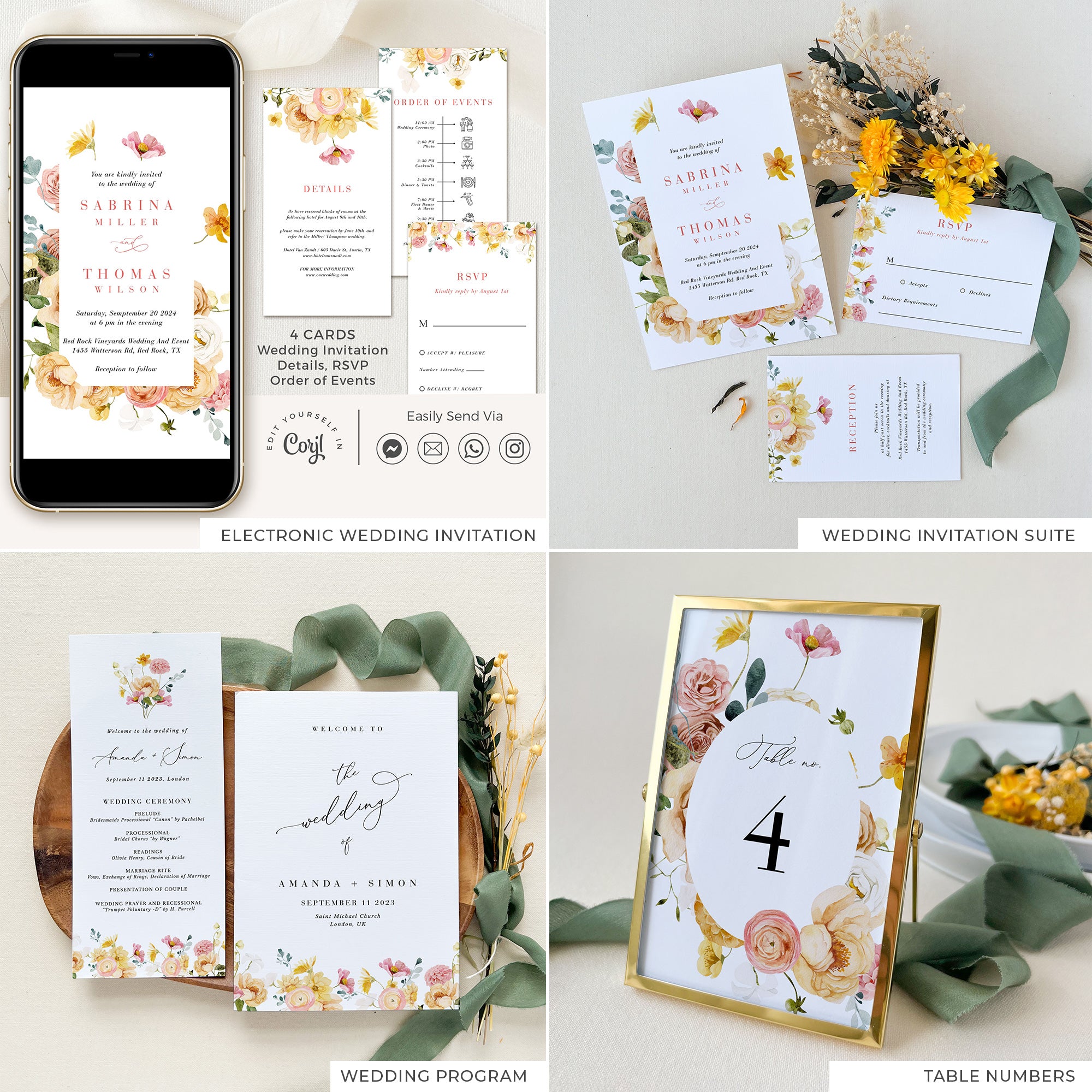 JUNE Wedding Stationery Templates Bundle