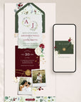 FLORA Rustic Online Digital Wedding Invitation with RSVP - Burgundy & Olive