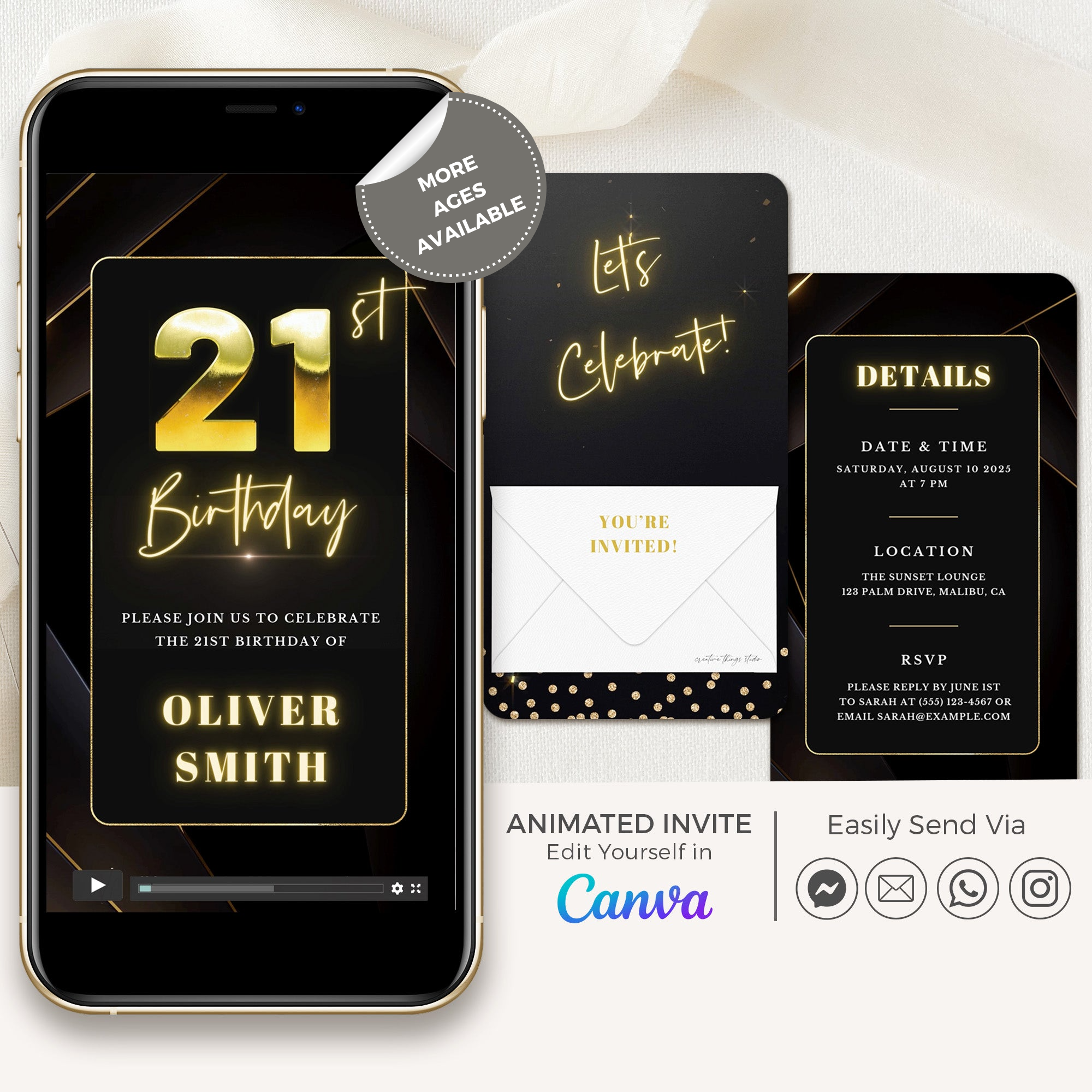 FLUX Elegant Animated Birthday Invitation Video