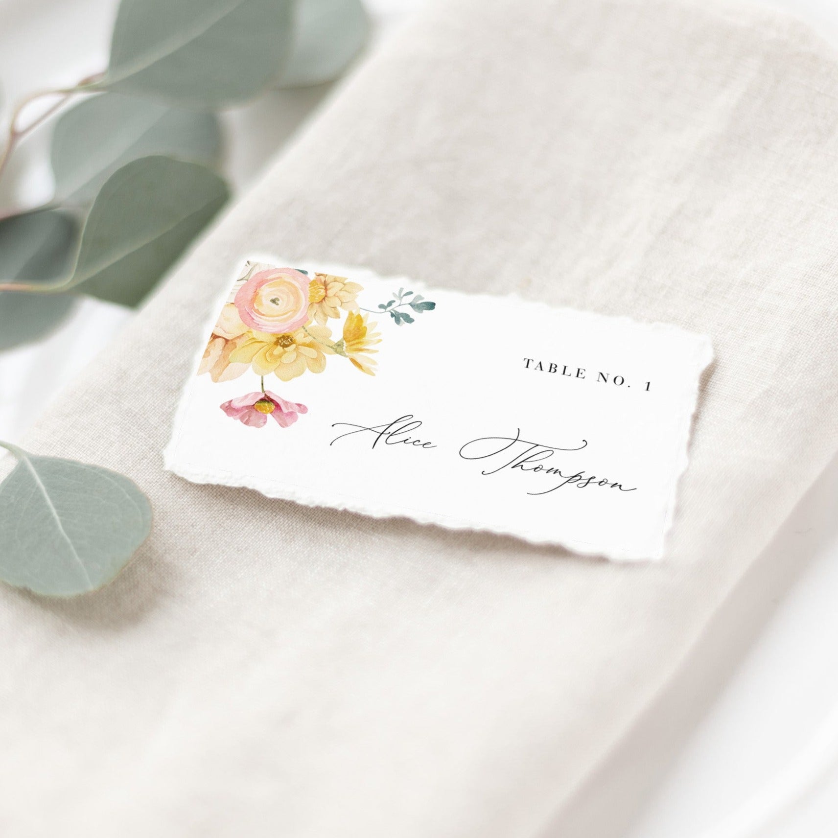 JUNE Wedding Place Card Template