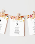 JUNE Wedding Seating Chart Card Template