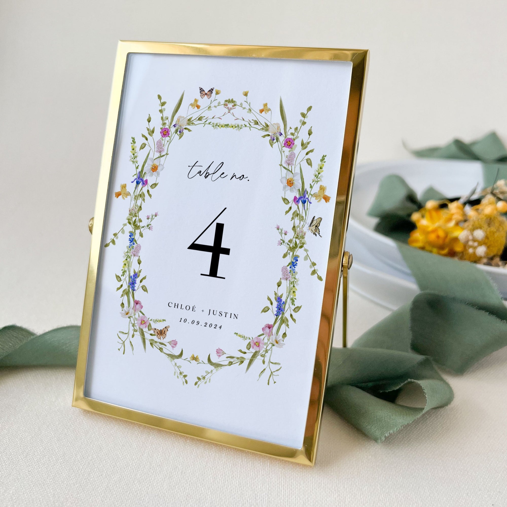 CHLOÉ Floral Wedding Table Numbers Printable