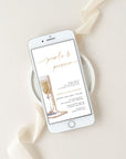 Pearls and Prosecco Bridal Shower Card Digital