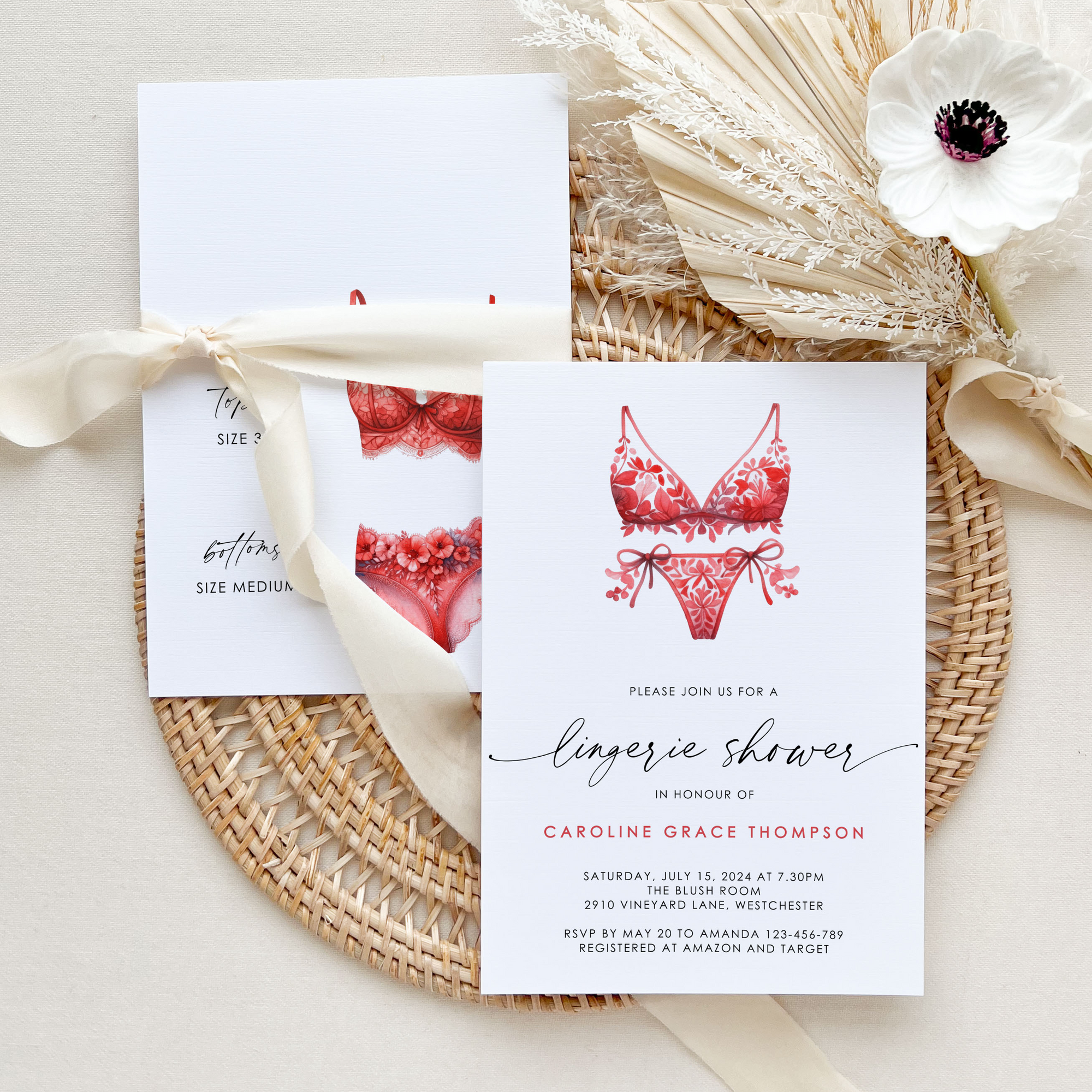Lingerie Bridal Shower Invitation Printable