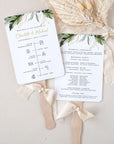 PALMA Tropical Wedding Program Fan Template