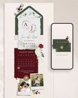 FLORA Online Digital Save the Date - Olive & Burgundy