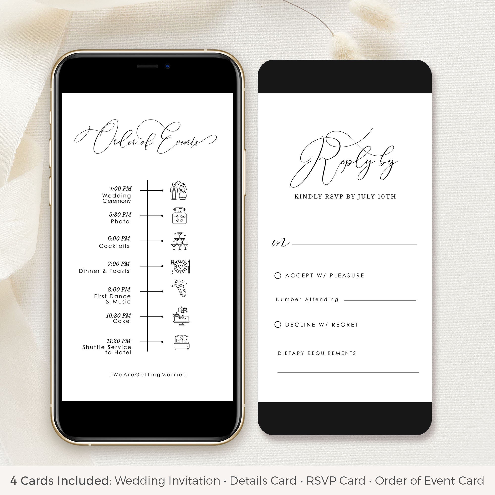 ELLA Digital Wedding Invitation with Rsvp