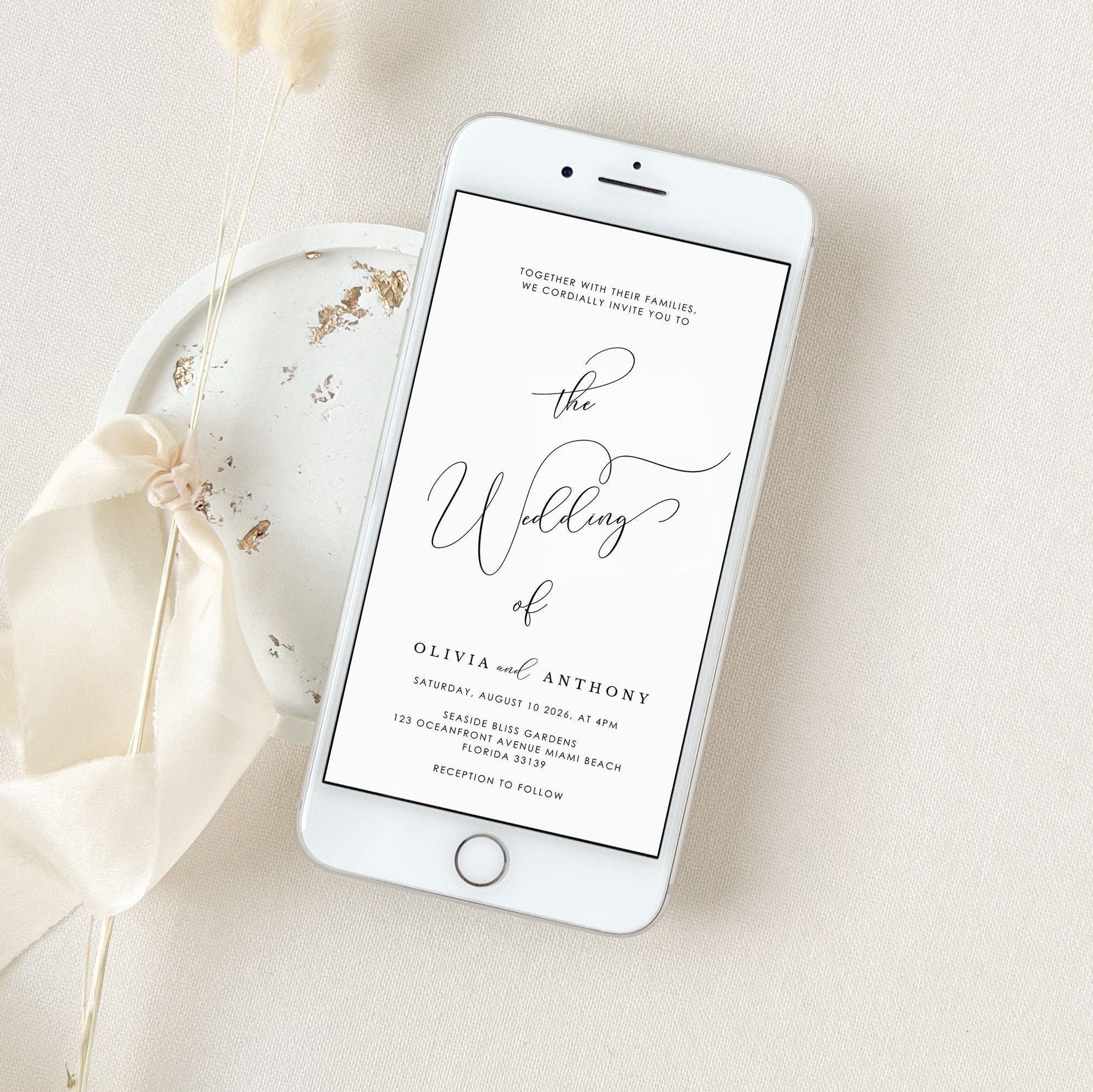 ELLA Digital Wedding Invitation with Rsvp