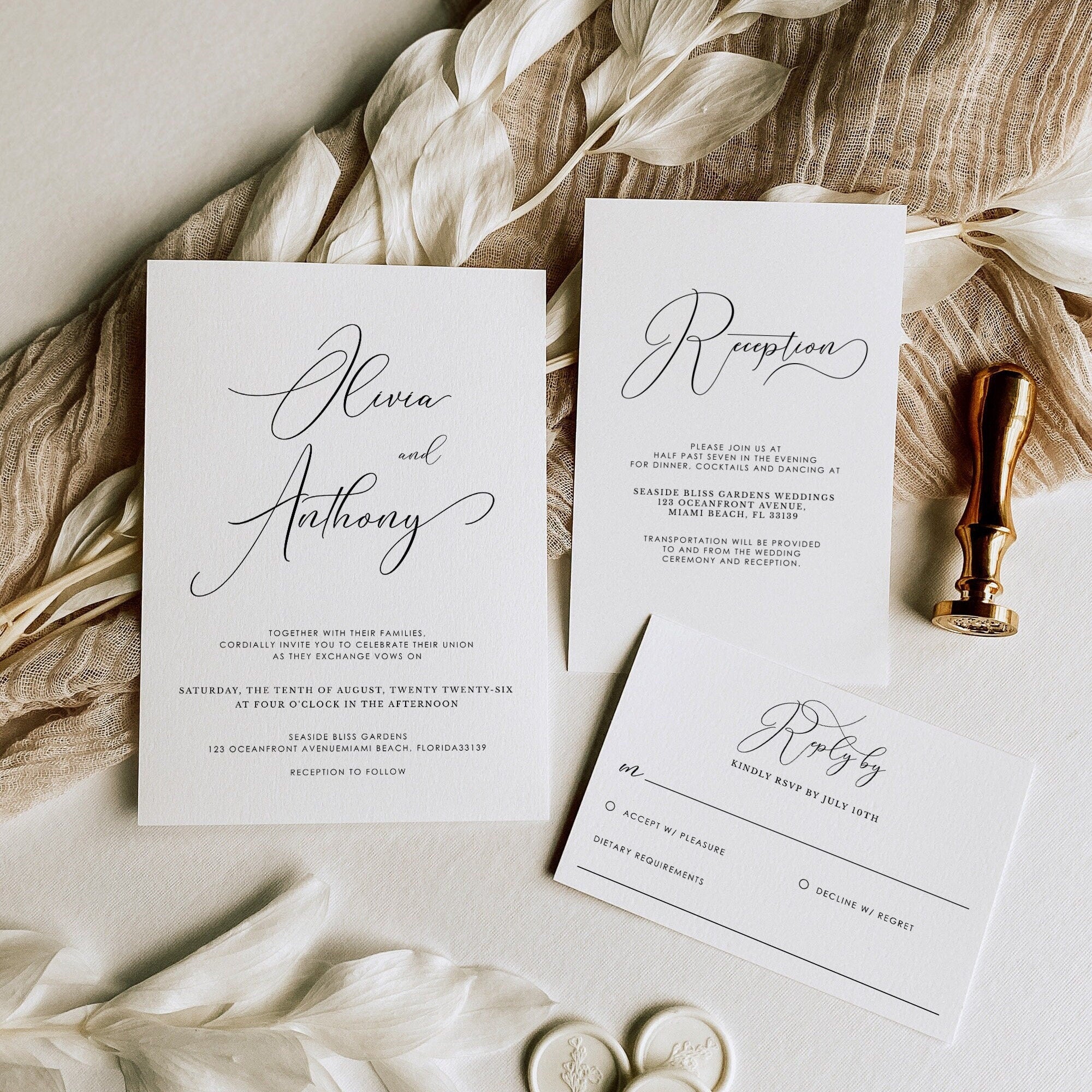 ELLA Wedding Invitation Suite Template