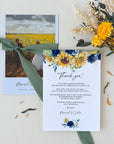 IVY Sunflower Wedding Thank You Card Template