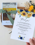 IVY Sunflower Wedding Thank You Card Template