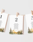 ARNA Fall Mountain Wedding Seating Chart Card Template