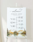 ARNA Fall Mountain Wedding Order of Event Sign Printable