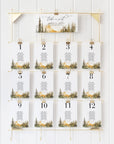ARNA Fall Mountain Wedding Seating Chart Card Template