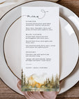 ARNA Fall Mountain Wedding Table Menu Cards