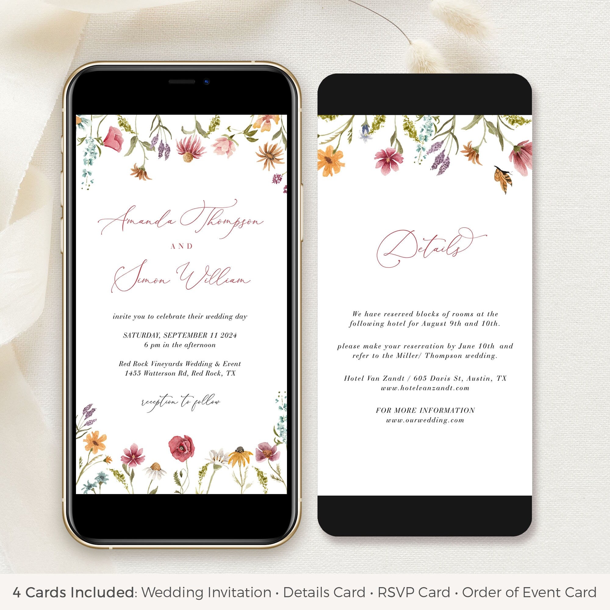 APRIL Digital Wedding Invitation Flower Design
