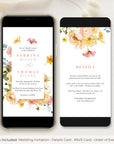 JUNE Flower Wedding Invitation Digital with Rsvp