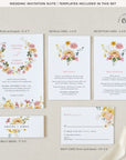 JUNE Floral Wedding Invitation Card with Rsvp