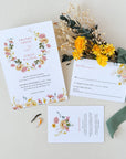 JUNE Floral Wedding Invitation Card with Rsvp