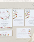 APRIL Floral Wedding Invitation Set Template