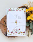 APRIL Watercolor Flower Wedding Invitation Suite Template