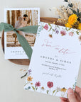 APRIL flower save the date with photo template