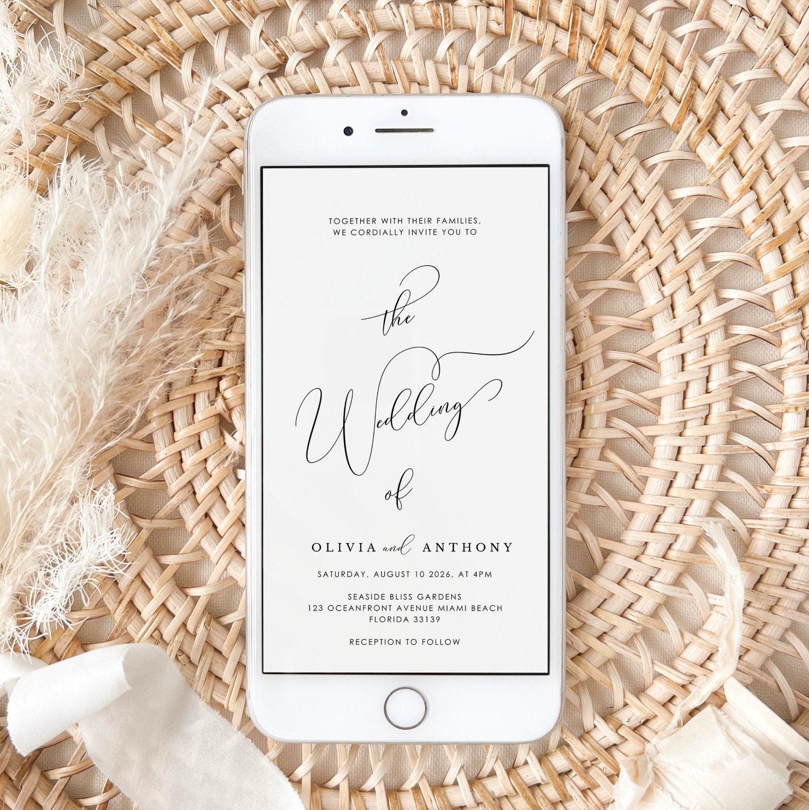 ELLA Digital Wedding Invitation with Rsvp