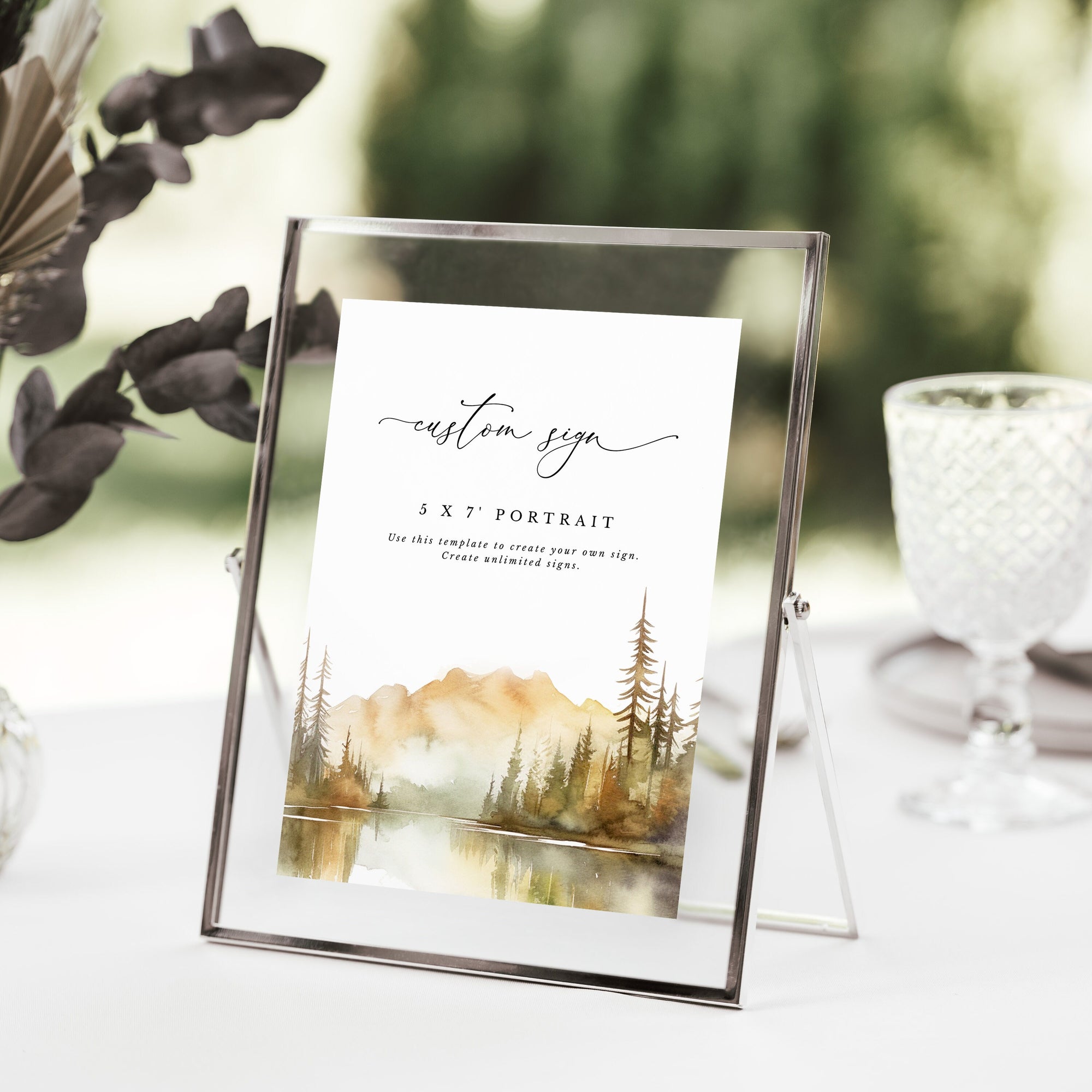 ARNA Fall Mountain Small Wedding Sign Template