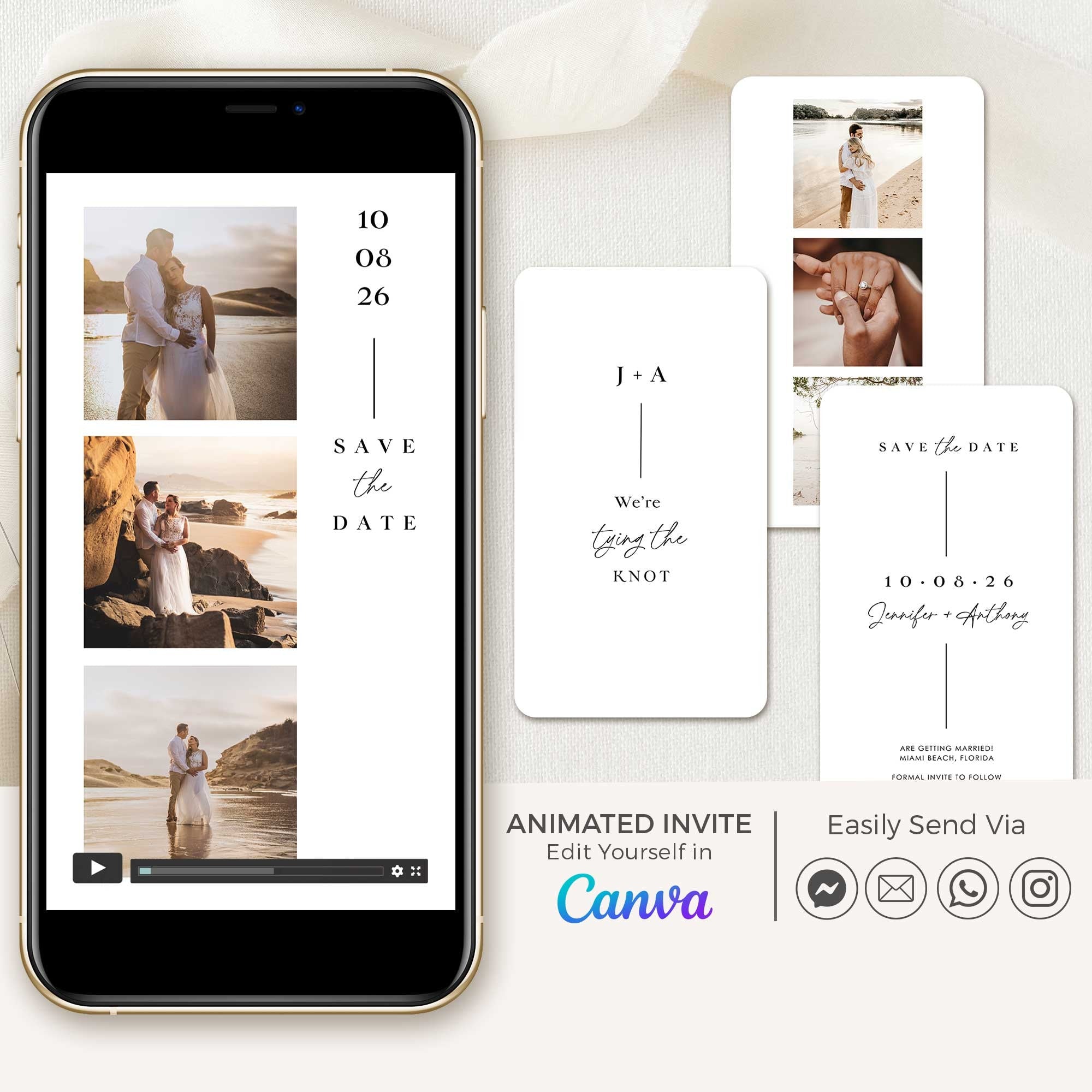 LAURA Animated Save the Date Video Template - White