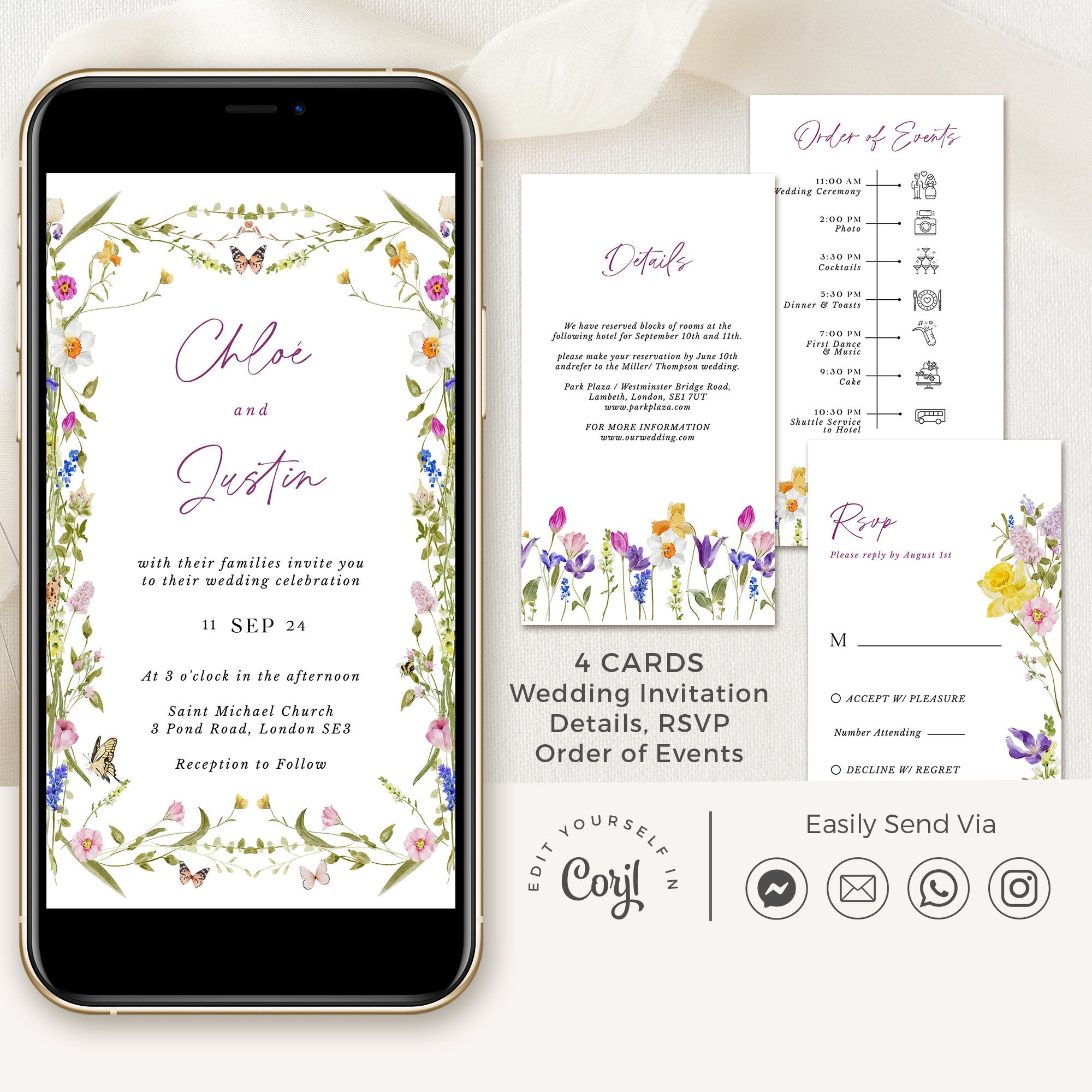CHLOÉ Wildflower Wedding Invitation Digital