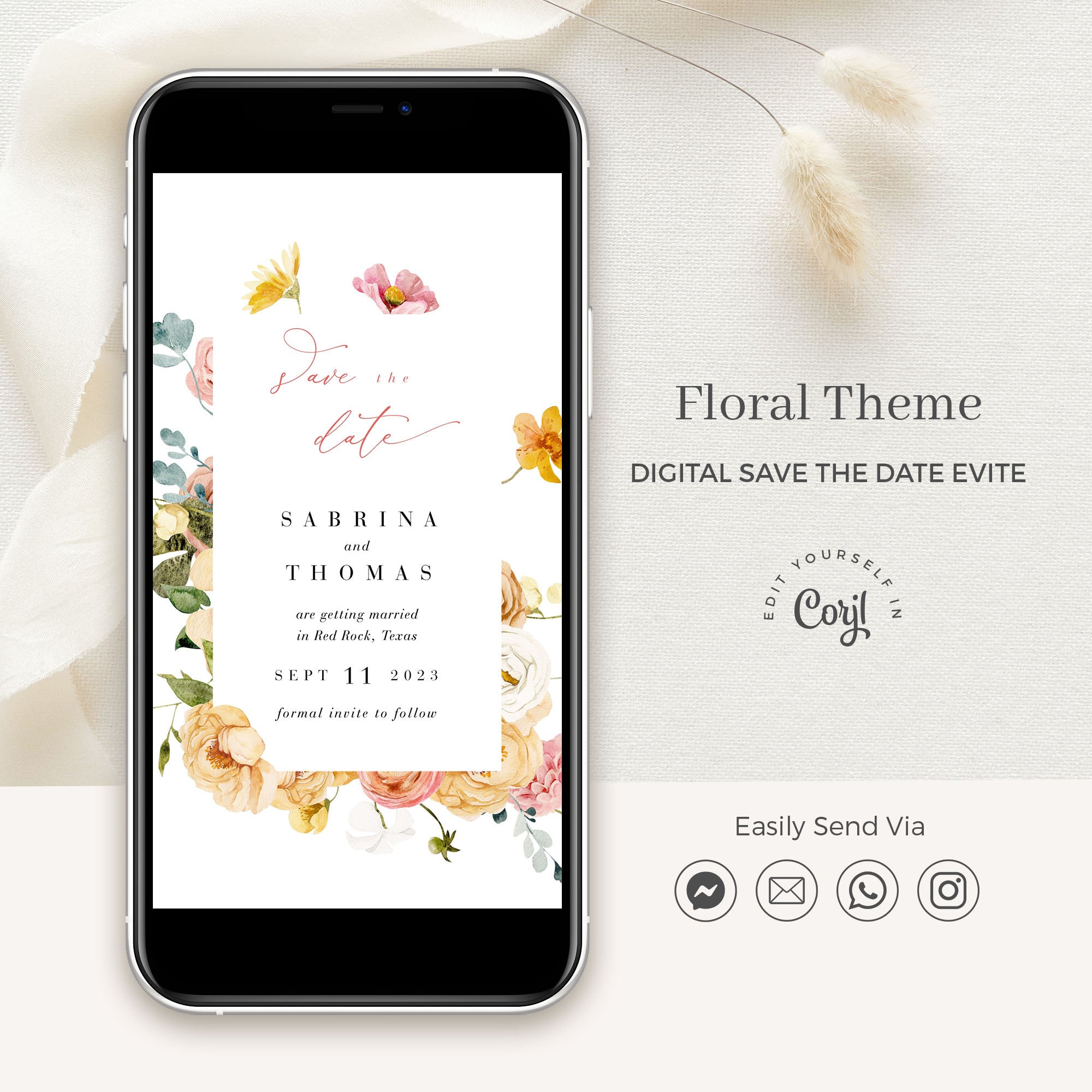 JUNE Wildflower Save the Date Digital