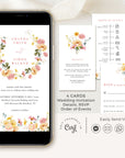 JUNE watercolor Flower Wedding Invitation Set Digital