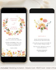 JUNE watercolor Flower Wedding Invitation Set Digital