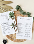 Tropical Wedding Welcome Letter and Itinerary Template